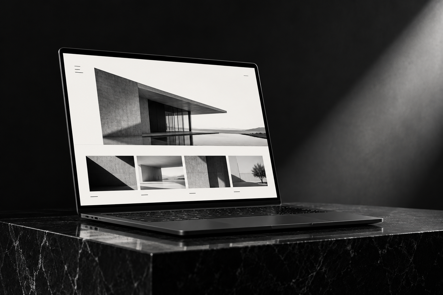 Mimarlık markası için hazırlanmış web sitesi sunumu